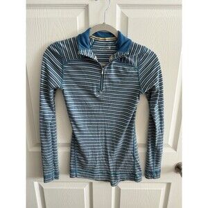 Smartwool Womens 100% Merino Wool Quarter Zip Pullover Black Grey SW0SS222 Sz S